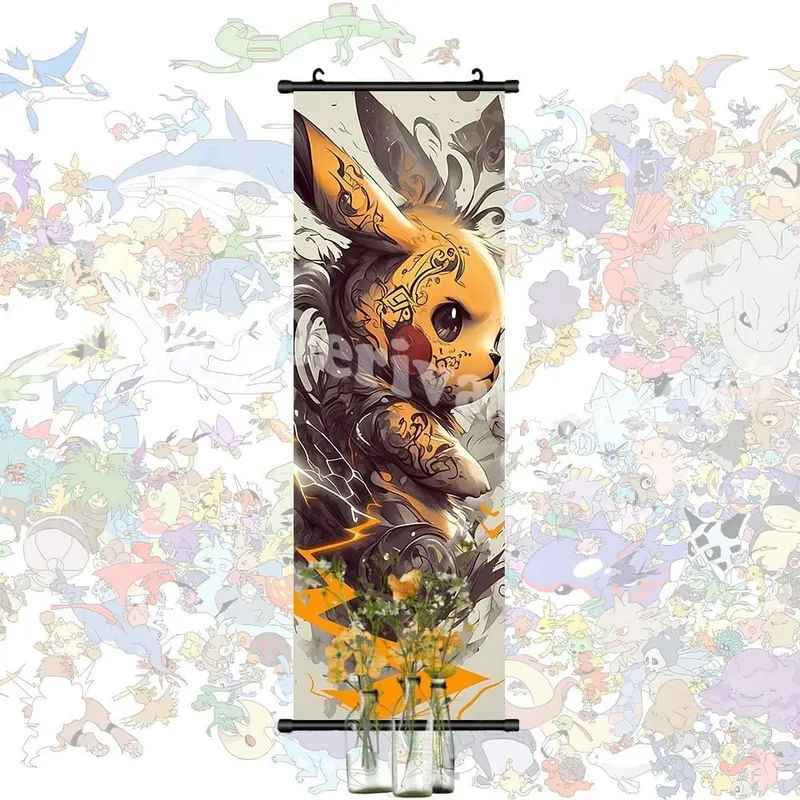 Poster stampato Anime Opere d'arte da parete Gengar Immagini Charizard Dipinto su tela Pikachu Appeso Pergamene Home Room Decor — image 28
