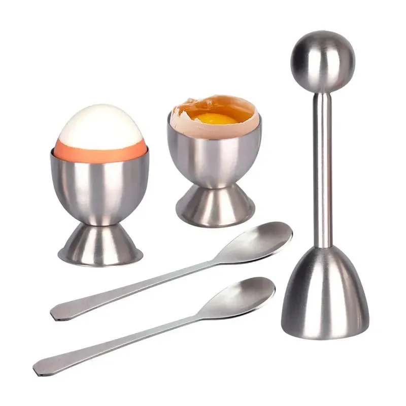 Apriscatole per uova in acciaio inossidabile Apriscatole Testa d'uovo Taglierina per guscio d'uovo Portauova Utensile multiuso per uova Gadget da cucina — image 10