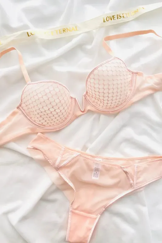 Halv kop minimizer bh til kvinder sommer ultra tynd blød bøjle push-up fransk dyb v-hals plus størrelse brystholder 34-44 B-C CUP