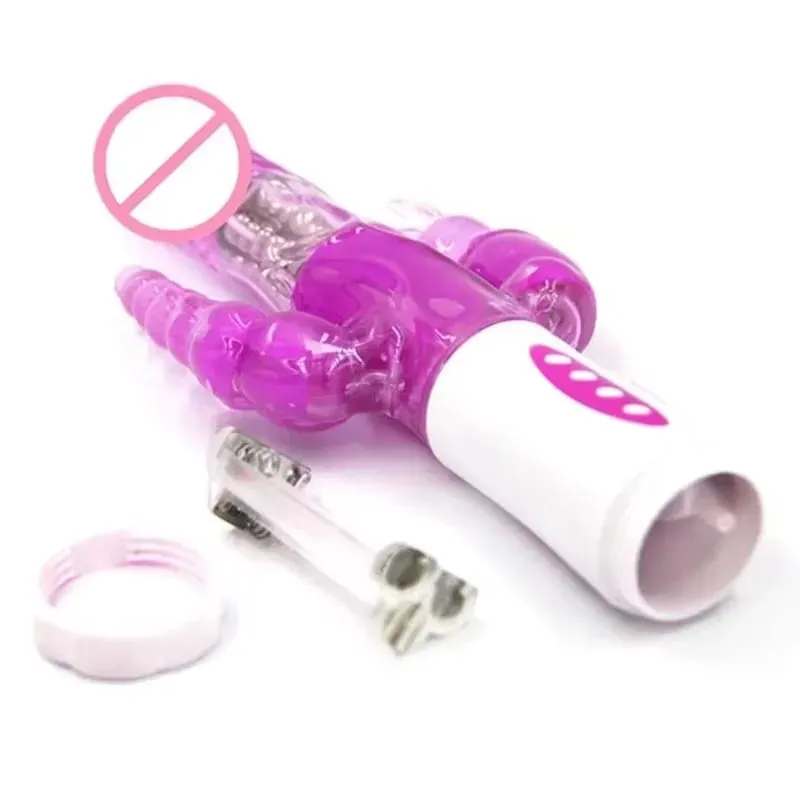 Silikon-Kaninchenvibrator, 3-in-1-G-Punkt-Klitoris-Analperlen-Stimulator, 10 Modi, stoßendes, vibrierendes Sexspielzeug für Frauen — image 1