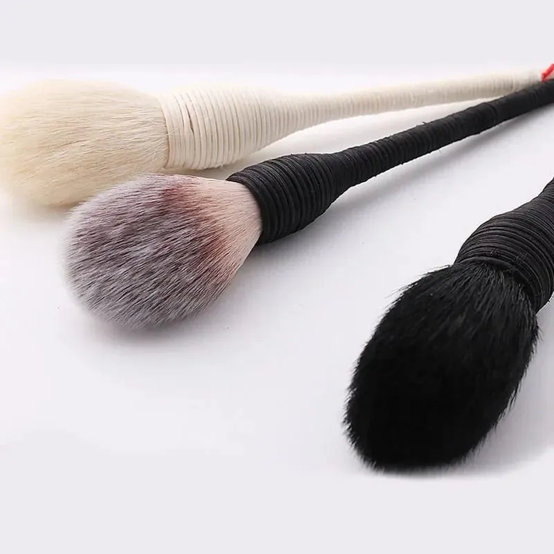 Ploché ratanové štětce na make-up z ploché kozí vlny Profesionální podkladová tvářenka s sypkým pudrem na kontury štětců pro krásu — image 2