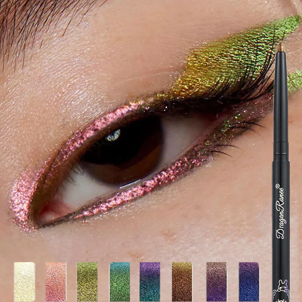 Caméléon Eyeliner Gel stylo imperméable brillant Chrome ombre à paupières Liner crayon paillettes perle vert or couché ver à soie yeux maquillage — image 1