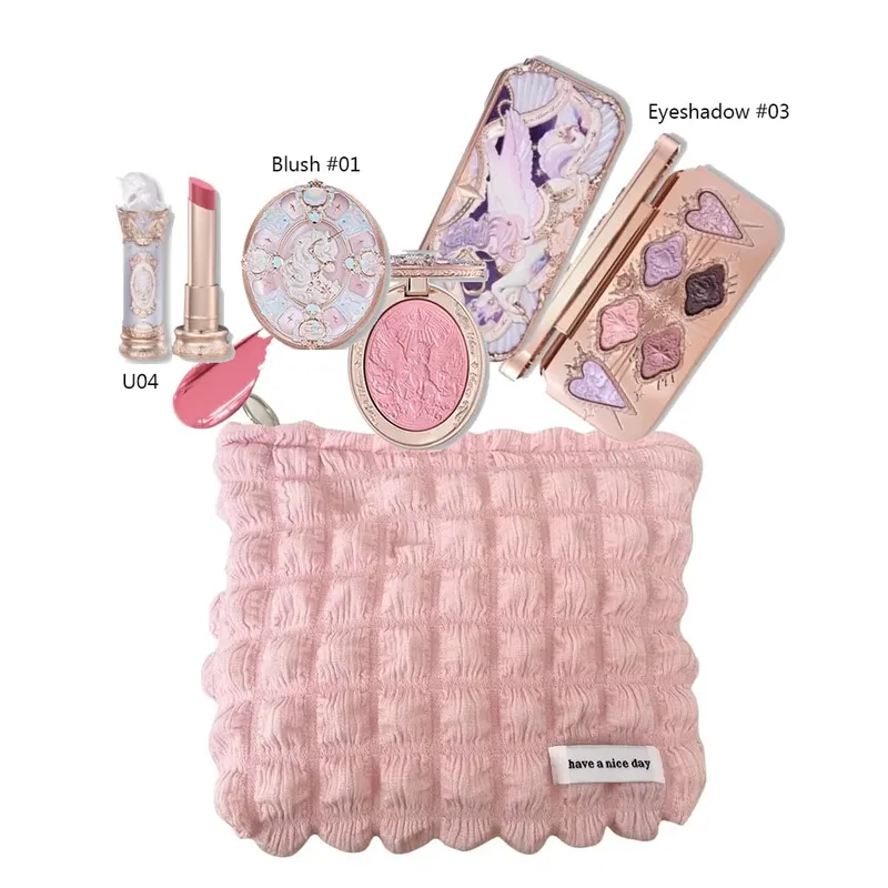 Flower Knows Makeup Full Set Moonlit Mermaid Eye Shadow Palette Matte Blush และ Lipgloss Flowerknows Kit กระเป๋าแต่งหน้าสำหรับผู้หญิง — image 12