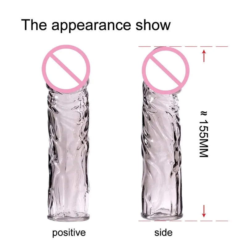 Extension de pénis anneaux de coq retarder l'éjaculation préservatifs de pénis réutilisables manchon de bite Silicone gland vagin masseur jouets sexuels pour hommes — image 4