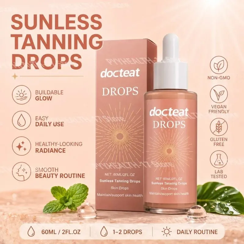 Sunless Tanning Drops with Gluconolactone Vitamin B1 & Mint Leaf Extract for Radiant Looking Skin and Daily Beauty Routine 60 ML — image 1