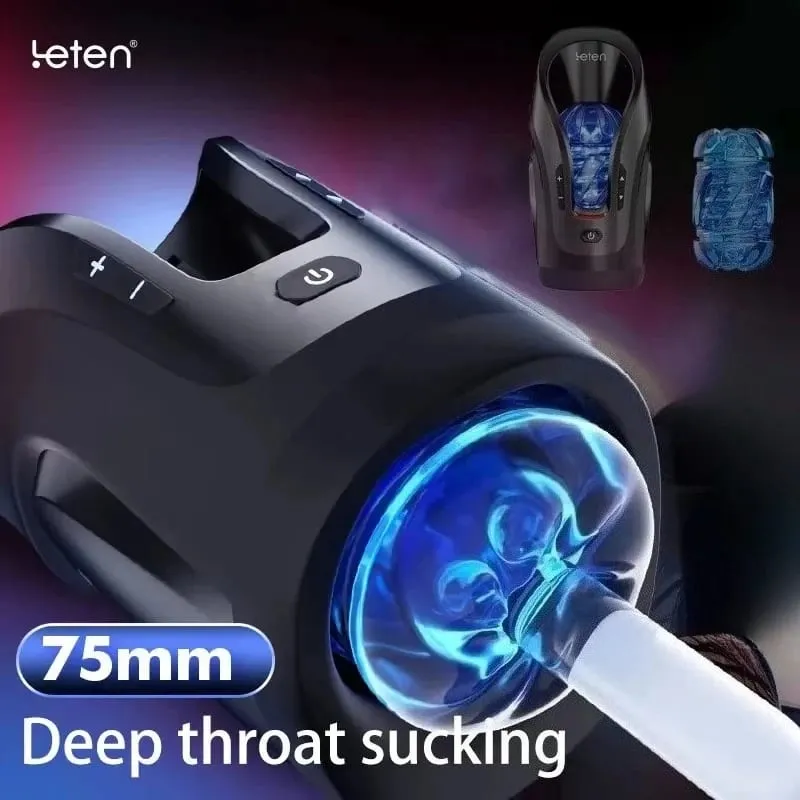 Leten Thrusting-Pro Automatisk Teleskopisk 75MM Kraftfull Thrusting Vagina High Speed Intellegent Voice Masturbator Sexleksak för män — image 4