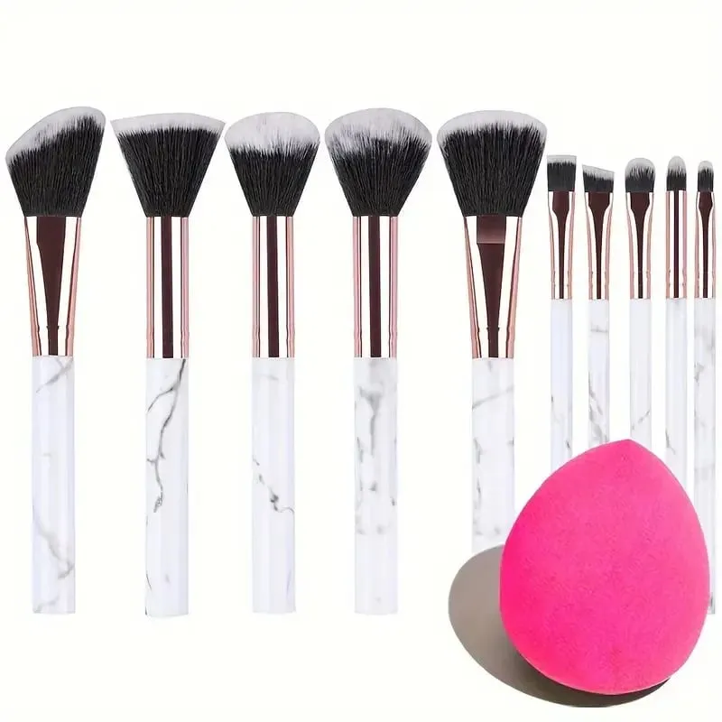 Professiona 10PCS 메이크업 브러쉬 세트 소프트 푹신한 아이 섀도우 파운데이션 블러쉬 파우더 블렌딩 화장품 풀 세트 여성 메이크업 도구