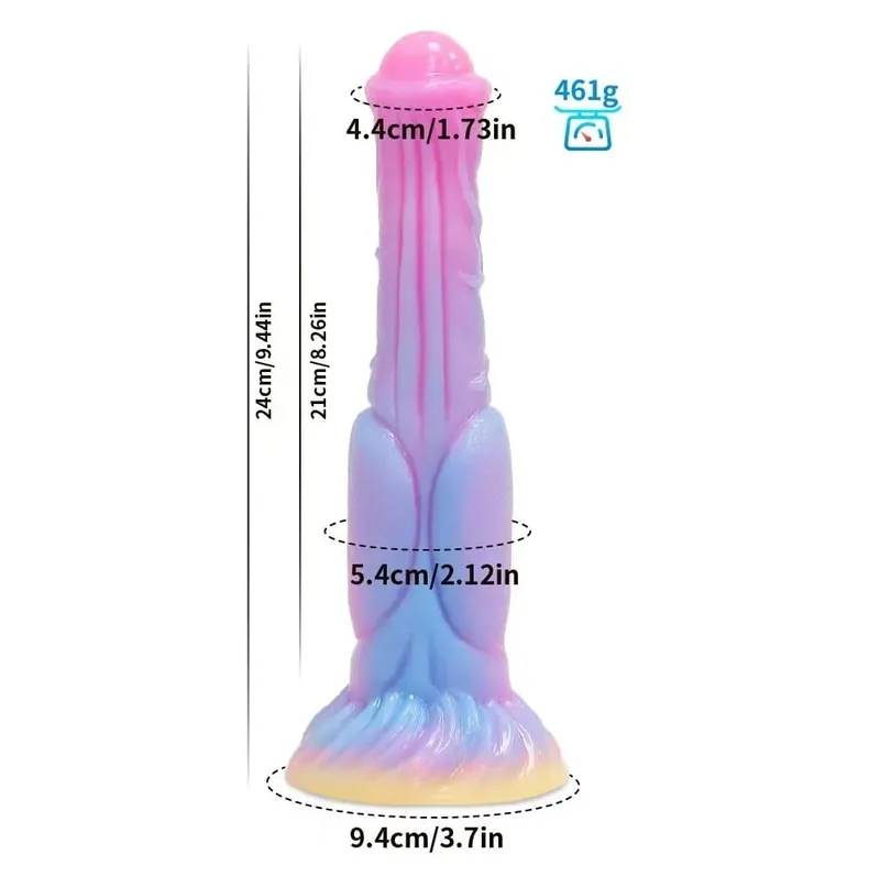 Palam Dubur Bercahaya Malam Realistik Bercahaya Monster Naga Dildo untuk Wanita Lelaki Palam Punggung Seksi Bentuk Anjing Mainan Seks untuk Pasangan — image 15