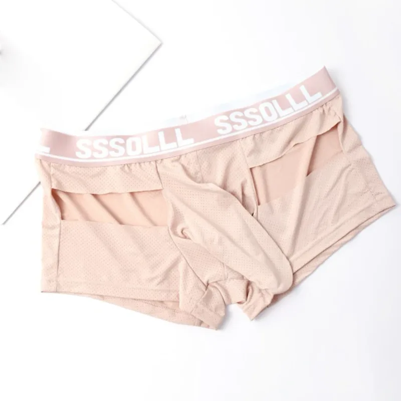 ผู้ชายBreathableตาข่ายนักมวยกางเกงขาสั้นนุ่มมุมแบนจมูกช้างชุดชั้นในสำหรับสวมใส่ทุกวันคลาสสิกพิมพ์กางเกง — image 4