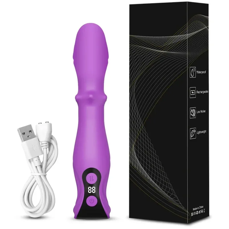 Vibratore di spinta per le donne Stimolatore del punto G Vibrazione del dildo Vibrazione scorrevole anale Negozio di sesso per adulti Giocattoli del sesso per le donne — image 8