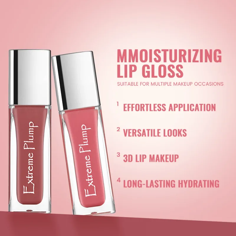 3-teiliges, extrem pralles Lipgloss-Set mit Spiegelglas-Finish, langlebige, feuchtigkeitsspendende Lippenglasur, nicht klebriger, wasserdichter nackter flüssiger Lippenstift — image 5