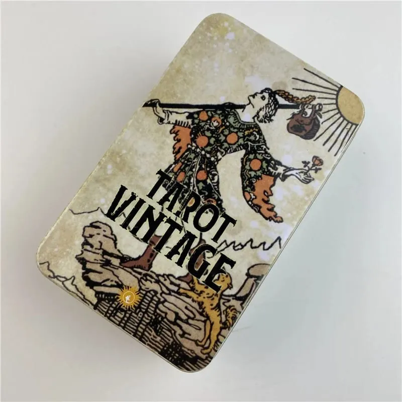 Højkvalitets Tin Box Tarot Vintage Cards Divination Deck With Paper Guidebook Engelsk version Klassiske brætspil