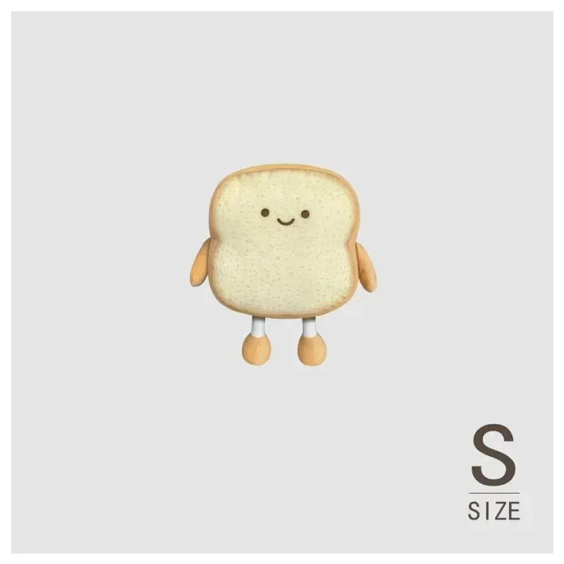 Soft Toast Shaped Stuffed Cushion Emotion Face Design Home Living Room Decoration Kids Daily Rest Practical Birthday Gift Pillow