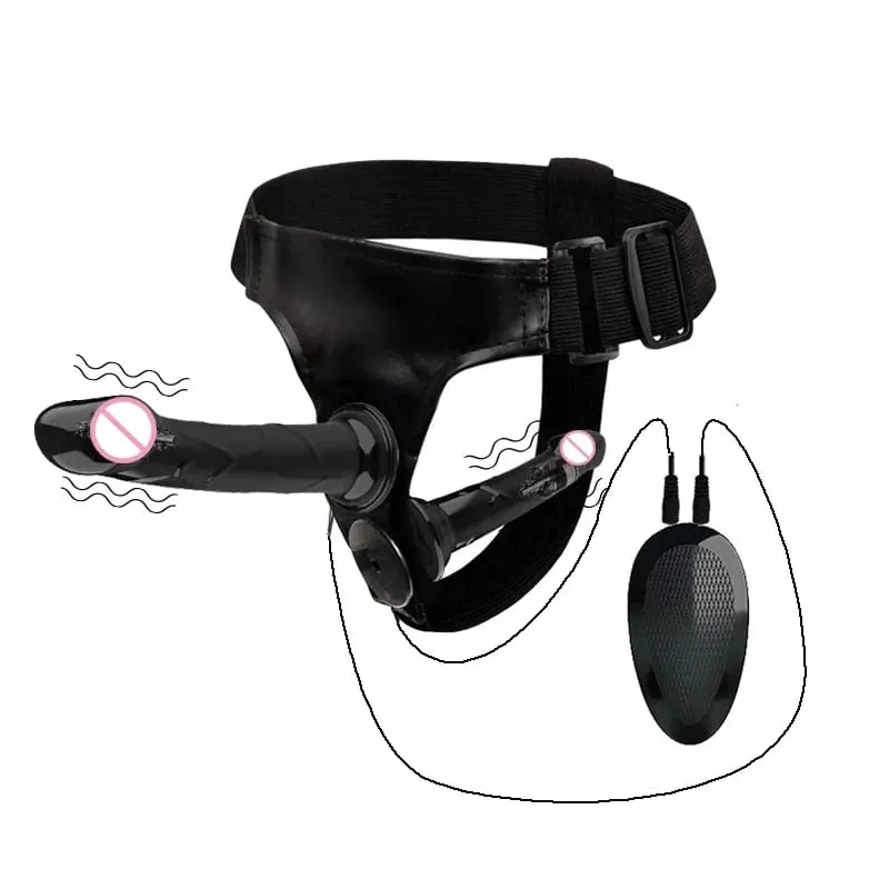 Couples Harness Strap-on with 2 Vibrations Realistic Dildos for Anal G-spot Stimulation Prostate Massager Adult Sex Toy for Wom