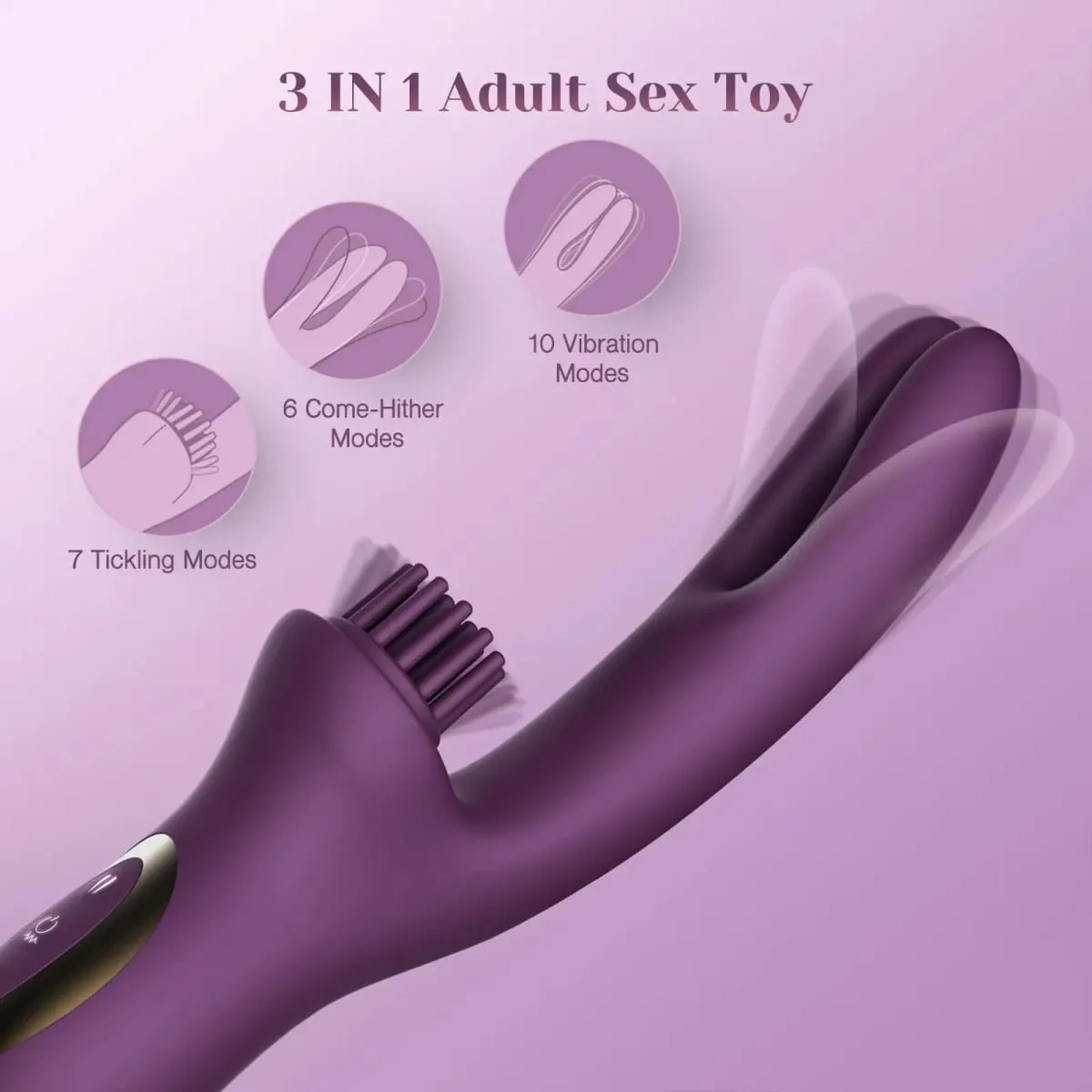 3 DALAM 1 Datang Ke Kelentit Menggelitik Arnab Vibrator 10 Getaran Mainan Seks Wanita untuk G Spot Kelentit Rangsangan Puting Melancap — image 2