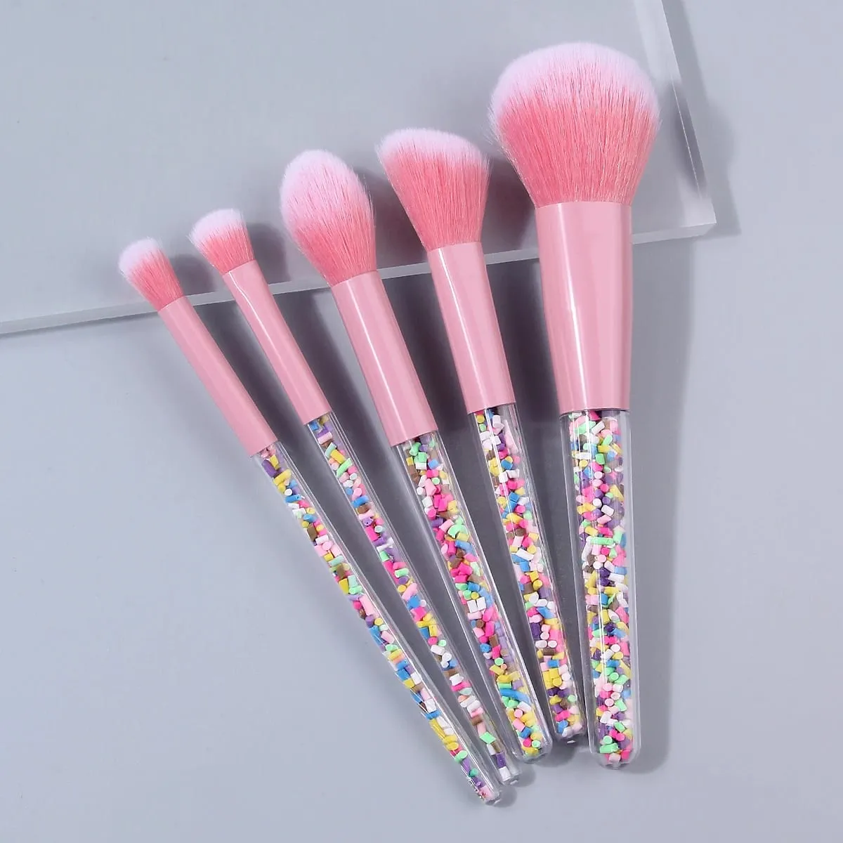 Набор кистей для макияжа Candy Sprinkle, 5 шт., розовые мягкие синтетические кисти для лица и глаз