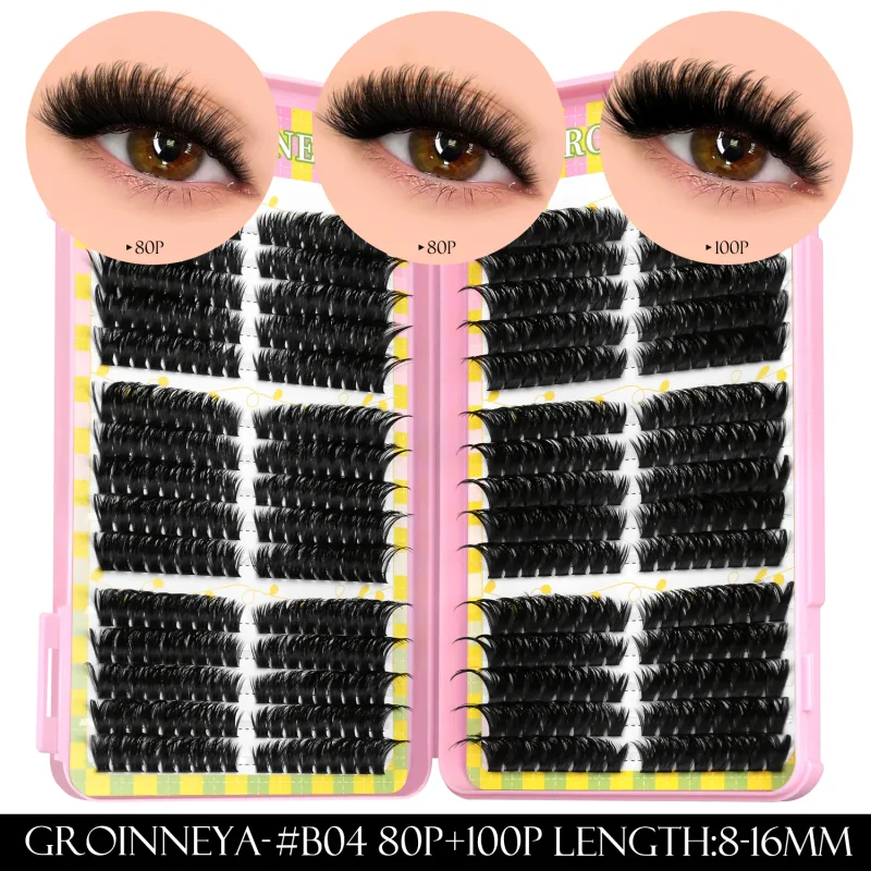 Cluster di ciglia 540 pz 60D + 100D Estensioni delle ciglia 2 stili Misti Lash Book Fluffy Cat Eye Ciglia Ciglia finte Trucco — image 10