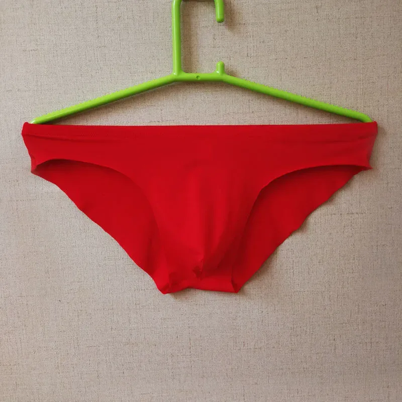 Libreng Feel Ice Silk Seamless Mens Brief Solid Underpants Ultra-Thin Panties Lalaki Seamless Low Waist Soft Underwear — image 5