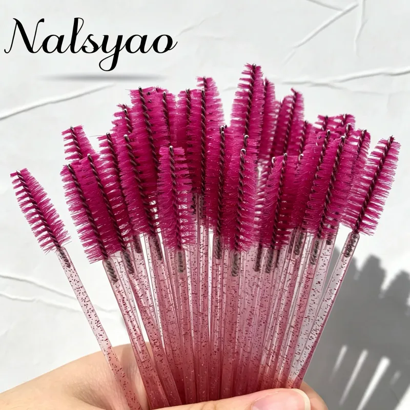 wholesale yelash brush makeup brushes 50pcs comb disposable mascara individual 6 color applicator wand lash makeup brushes tools
