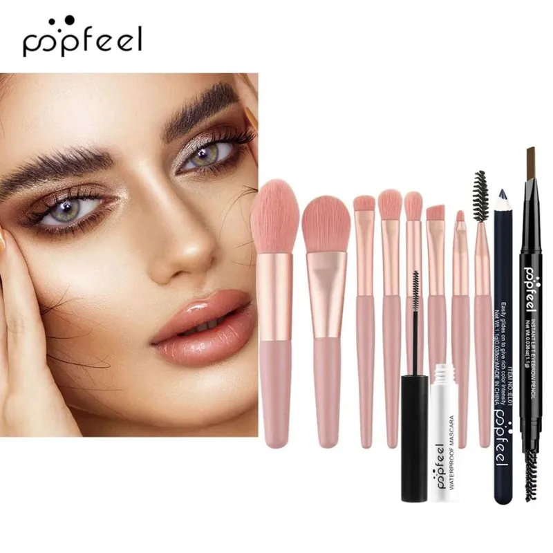 Professional Eye Makeup Set: Eyeshadow Palette Eyeliner Brow Pencil Mascara +8 Makeup Brushes - Perfect for Beginners — image 6
