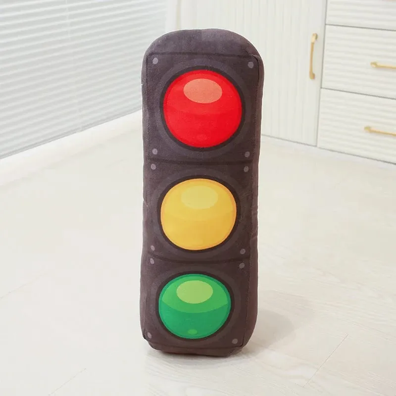 40cm Siri Lampu Isyarat Bantal Berhenti Lampu Isyarat Roadblock Tayar Kreatif Mainan Mewah Sesuai Untuk Hadiah Kebaikan Kanak-kanak Di Rumah Kanak-kanak Lelaki — image 8