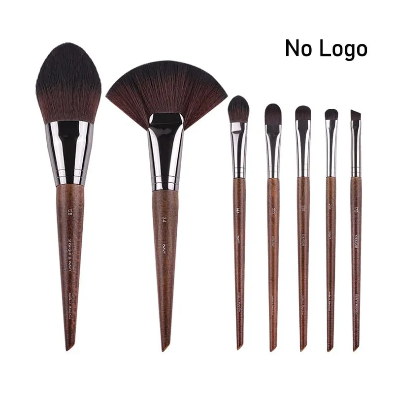 Pennelli per trucco occhi in legno naturale set completo Ombretto Pro Crease Kit per trucco sfumino evidenziatore sopracciglio Pennello per ciglia labbra pratico — image 20