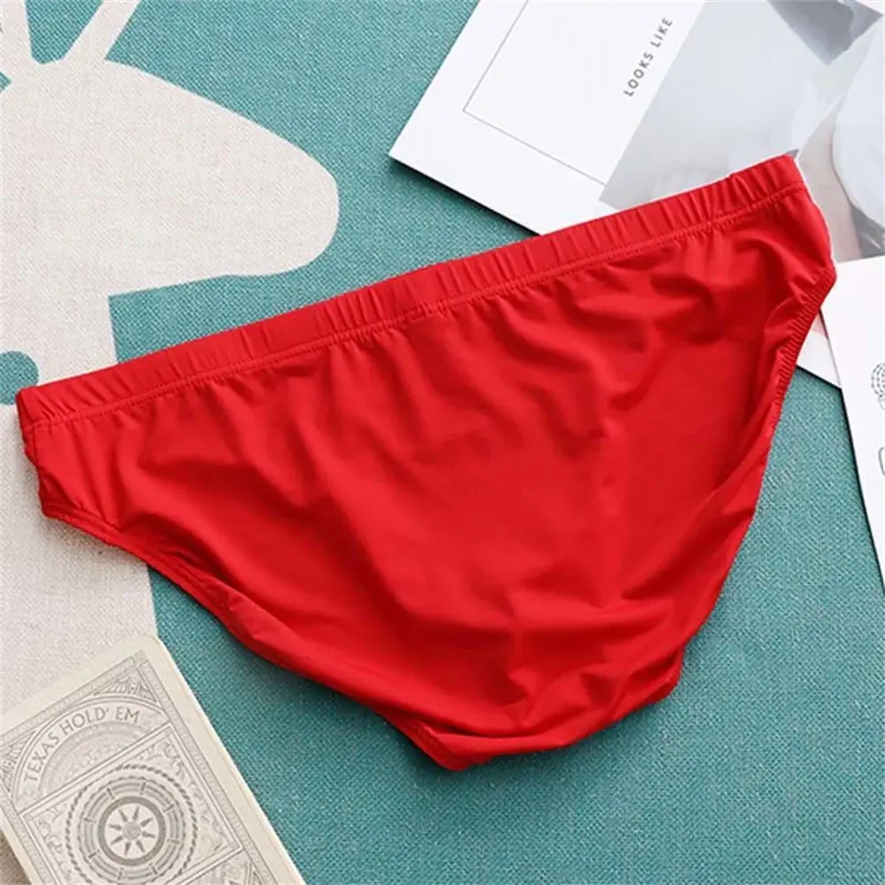 Man Ice Silk Bulge Pouch Underwear Breathable Seamless Briefs Summer Thin Boys Sports Low Waist Sexy Summer Panties — image 6