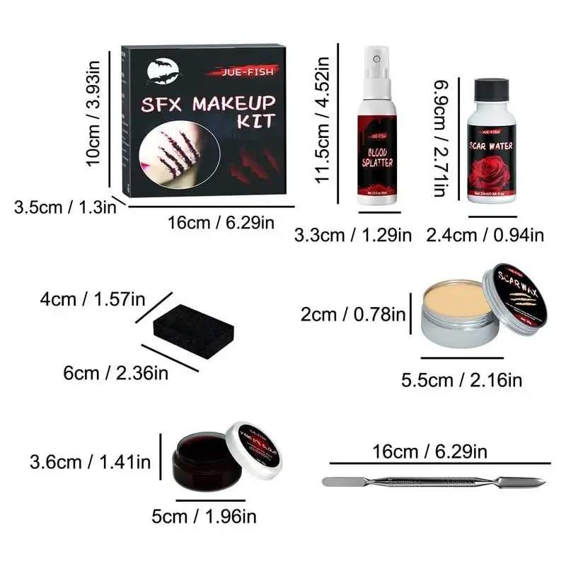 Halloween Particular Effects Fake Scar Wound Makeup Kit Bag | Halloween Horror Cosplay Skin Wax Plasma Scar Paint Makeup Tool — image 5