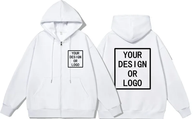 Personnalisez votre propre logo/photo Personnalisé Personnalisé Homme Femme Bricolage Fermeture Éclair Sweat à capuche Décontracté Sweat à capuche Nouveau Pull — image 7