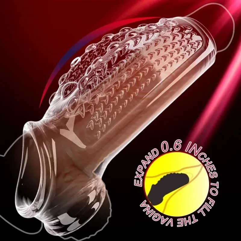 Reusable อวัยวะเพศชายขยาย Cock แหวน DELAY Ejaculation อวัยวะเพศชายถุงยางอนามัย Dick แขนซิลิโคน Glans ฝาครอบขยายเพศของเล่นสำหรับผู้ชาย — image 2