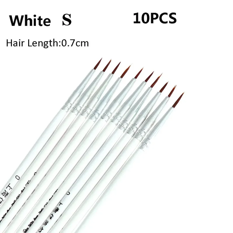 10Pcs 좋은 손으로 그린 얇은 후크 라인 펜 드로잉 아트 펜 나일론 브러쉬 메이크업 아이 라이너 펜 세부 브러쉬 화장품 미술 용품 — image 9