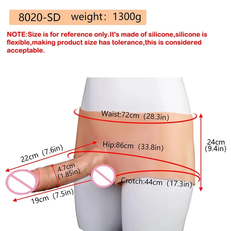 Strapon silikon seluar dildo seperti hidup boleh pakai pepejal zakar besar mainan seks untuk wanita seks pasangan lesbian — image 12