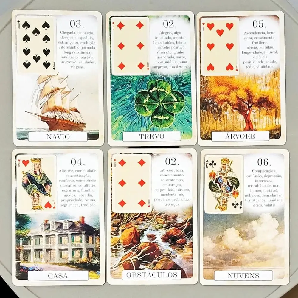 Classique Lenormand Talia 9*6cm - 37 kart wróżbiarskich w stylu vintage - Klasyczna edycja portugalska, podwójnie tłoczony karton — image 4