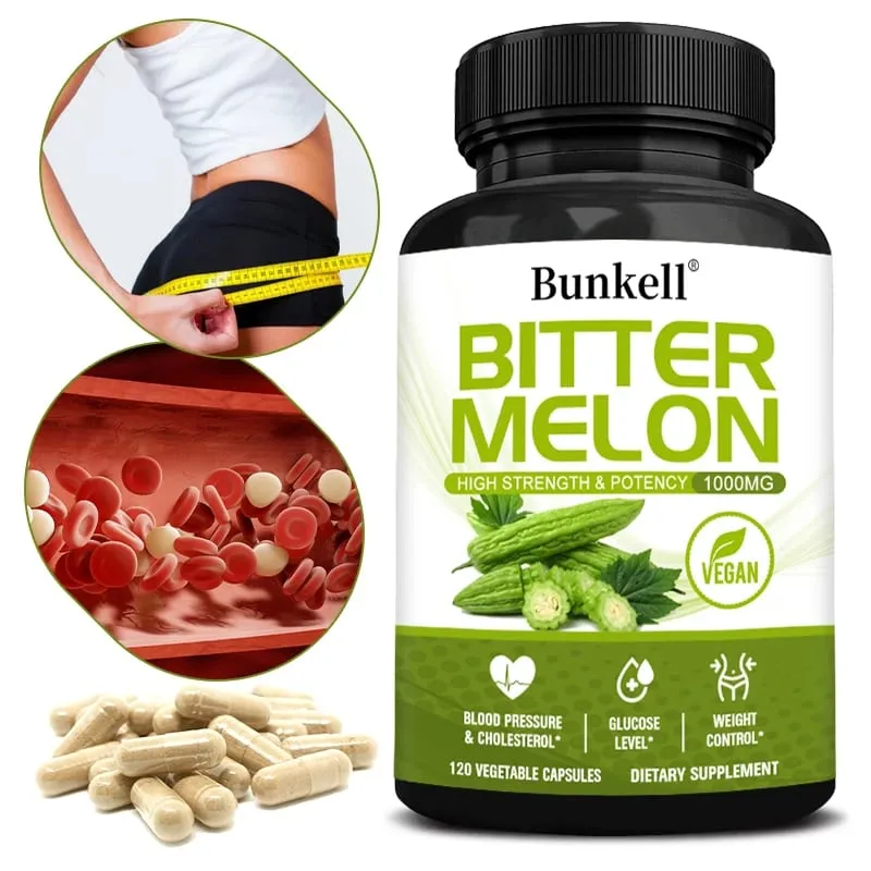 แคปซูลสารสกัดจากมะระอินทรีย์-Blood Sugar Balance & FAT Burning Detox & Digestive Support Non-GMO 30/60/120 นับ — image 1