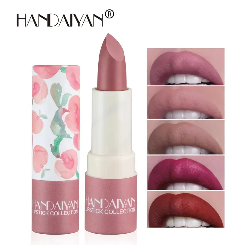 8 Colors Velvet Finish Lipstick Waterproof Long Lasting Moisturizing Non Stick Cup Nude Pink Red Lip Makeup Cosmetics — image 2