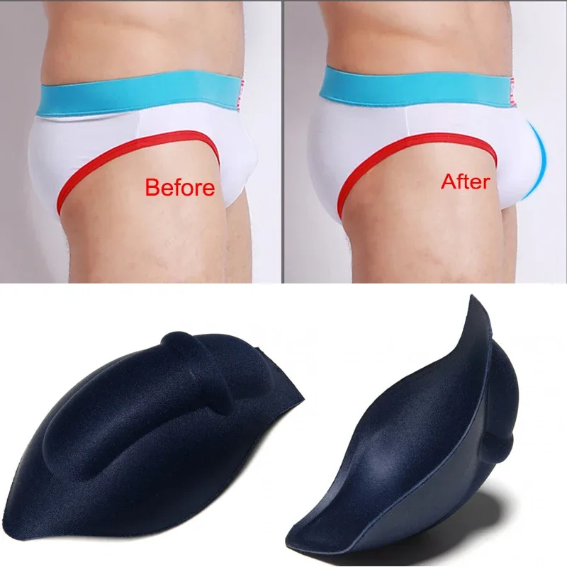 2 Keping Lelaki Sponge Pouch Pad Stereo Push Up Cup Pad Seluar Dalam Di Dalam Meningkatkan Perlindungan Depan Kusyen Dalam Padded Membesarkan Cups — image 5
