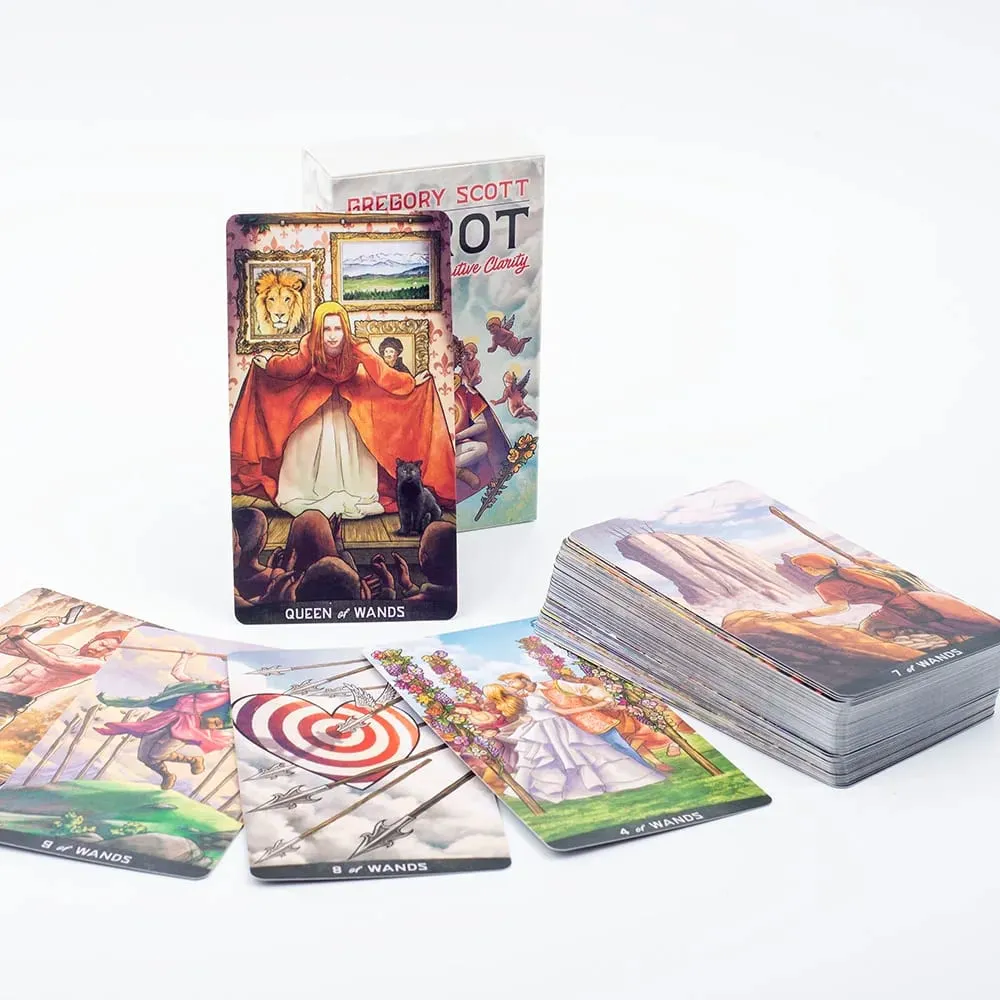 ขายร้อน Gregory Scott Tarot 78 ดาดฟ้าภาษาอังกฤษ Visions สำหรับผู้เริ่มต้นปริศนา Leisure Family Friend Party เกม 11.1*6.1 ซม. — image 1