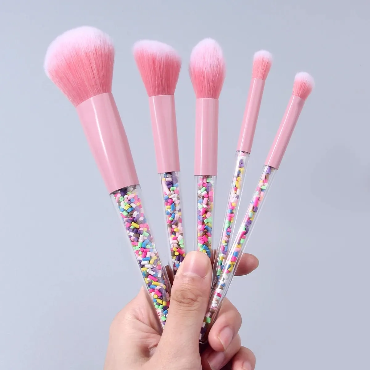 Набор кистей для макияжа Candy Sprinkle, 5 шт., розовые мягкие синтетические кисти для лица и глаз