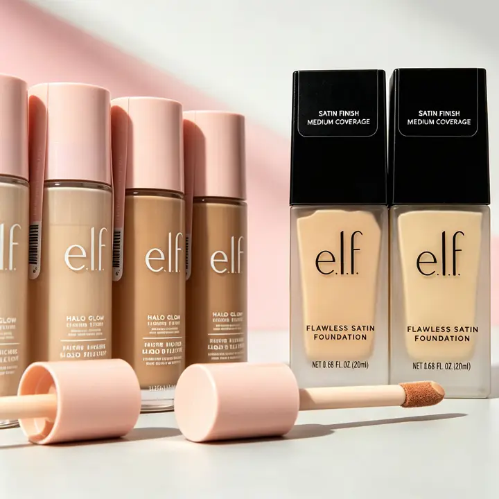 รองพื้นชนิดน้ำ Elf Full Coverage ปกปิดข้อบกพร่องอย่างเป็นธรรมชาติ เครื่องสำอางรองพื้นชนิดเหลวซาตินไร้ที่ติ การแต่งหน้าควบคุมความมันยาวนาน — image 2