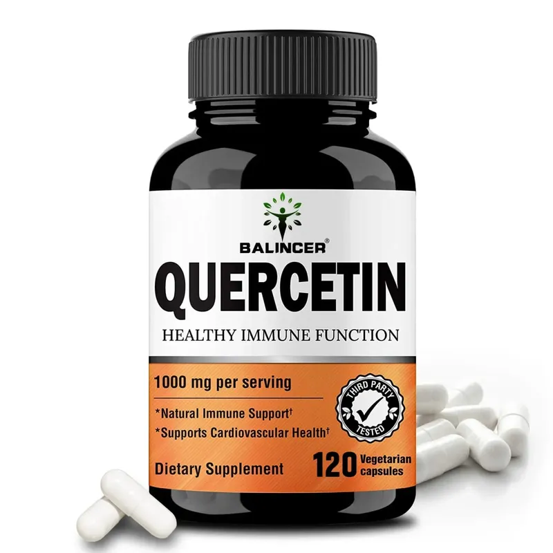 Quercetin 1000Mg of Bioflavonoids Per Veggie Capsule Supplement Supports Immune Cardiovascular Respiratory Health Antioxidant