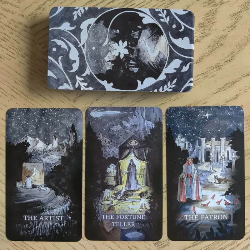 L'Oracle sans fin 9*6 cm Un jeu d'Oracle Myriorama illustré à la main 56 cartes