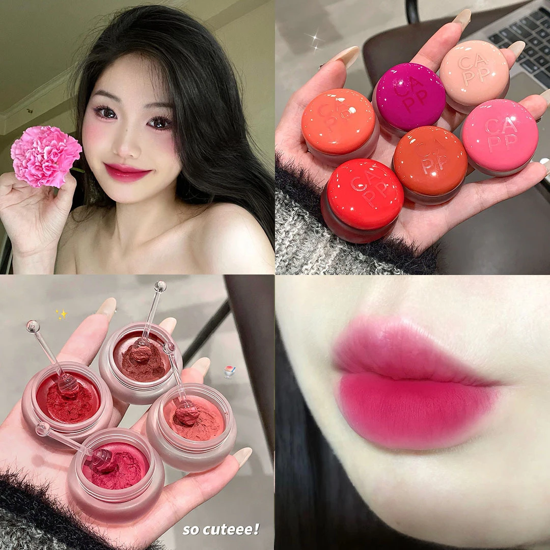 Enlatado lábio lama névoa batom hidratante veludo fosco mousse sólido brilho labial bochecha blush creme matiz lábios maquiagem cosméticos coreano — image 11