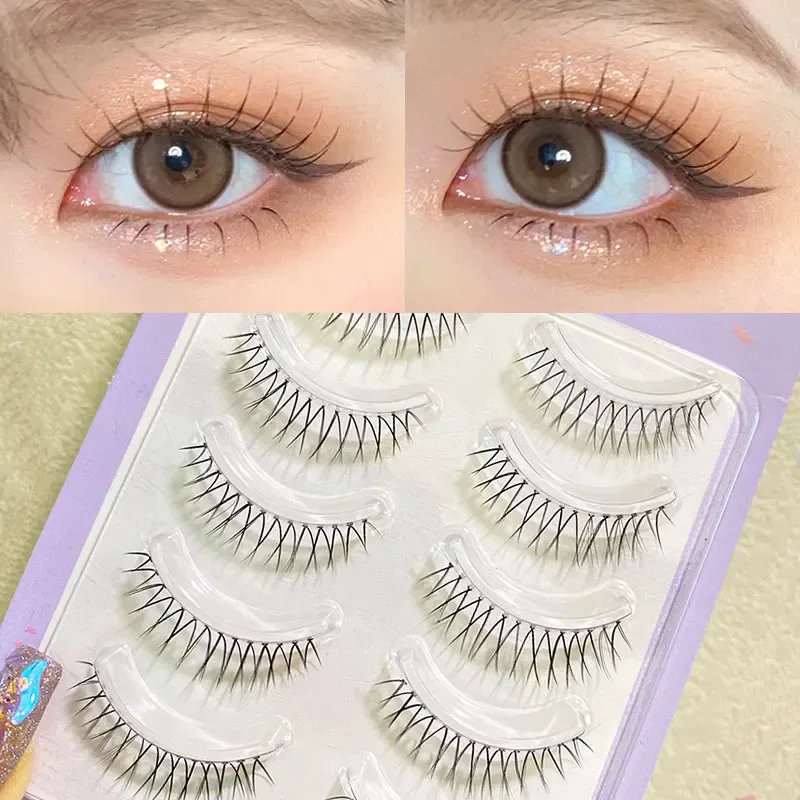 Faux-cils naturels à tige transparente fine, cils Manga, fournitures de cils novices, bâton de maquillage coréen — image 17