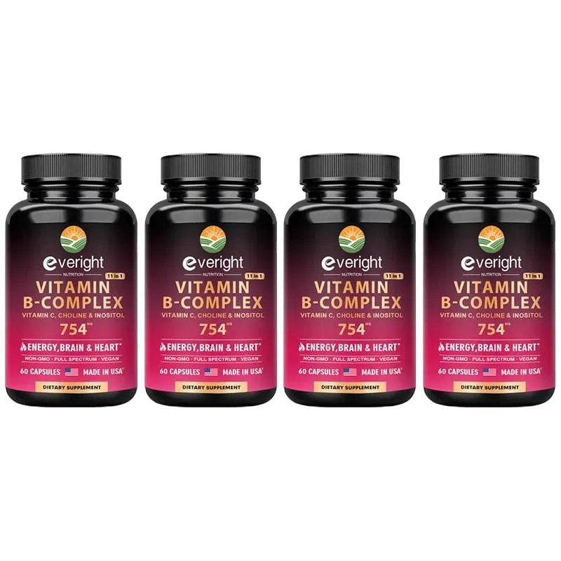 Complexo de vitamina B para suporte energético do cérebro e do coração - com B1 B2 B3 B5 B6 B7 B8 B9 B12 com vitamina C Colina Inositol — image 10