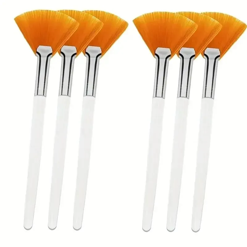 3/6/12pcs Practical Facial Brushes Fan Shape Brush Flat Head Face Mask Applicator Soft Portable Mask Brushes Cosmetic Tools — image 8