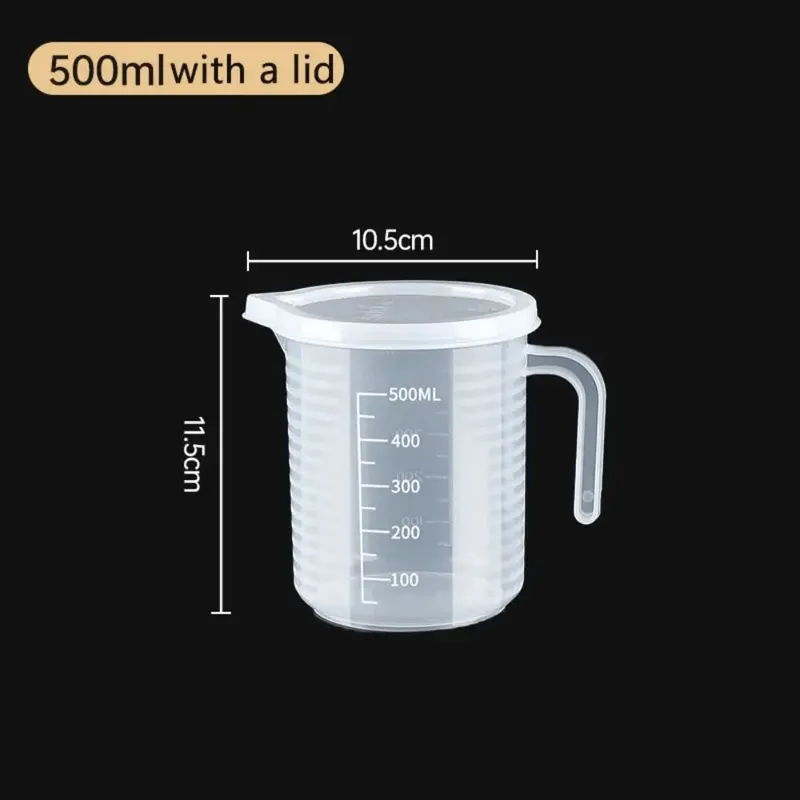 ถ้วยตวงพลาสติกโปร่งใสห้องปฏิบัติการ Beaker สำเร็จการศึกษาของเหลวเหยือกถ้วยครัวเบเกอรี่ทำอาหารการวัดขนาดคอนเทนเนอร์ — image 17