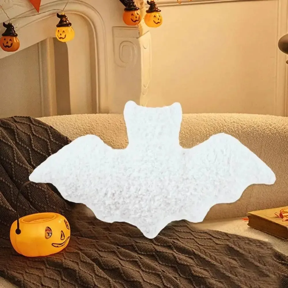 Halloween Material Bat Pillow Black White Brown Halloween Theme Bat Modeling Pillow Soft Fabric Gothic Bat For Girls — image 2