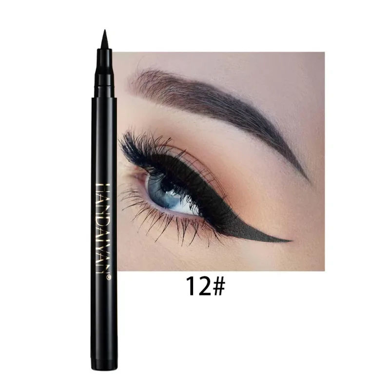 Pensil Eyeliner Putih Matte Cepat Kering Kosmetik Pena Eyeliner Cair Halus Tahan Lama Tahan Air Pena Eyeliner Antinoda — image 12