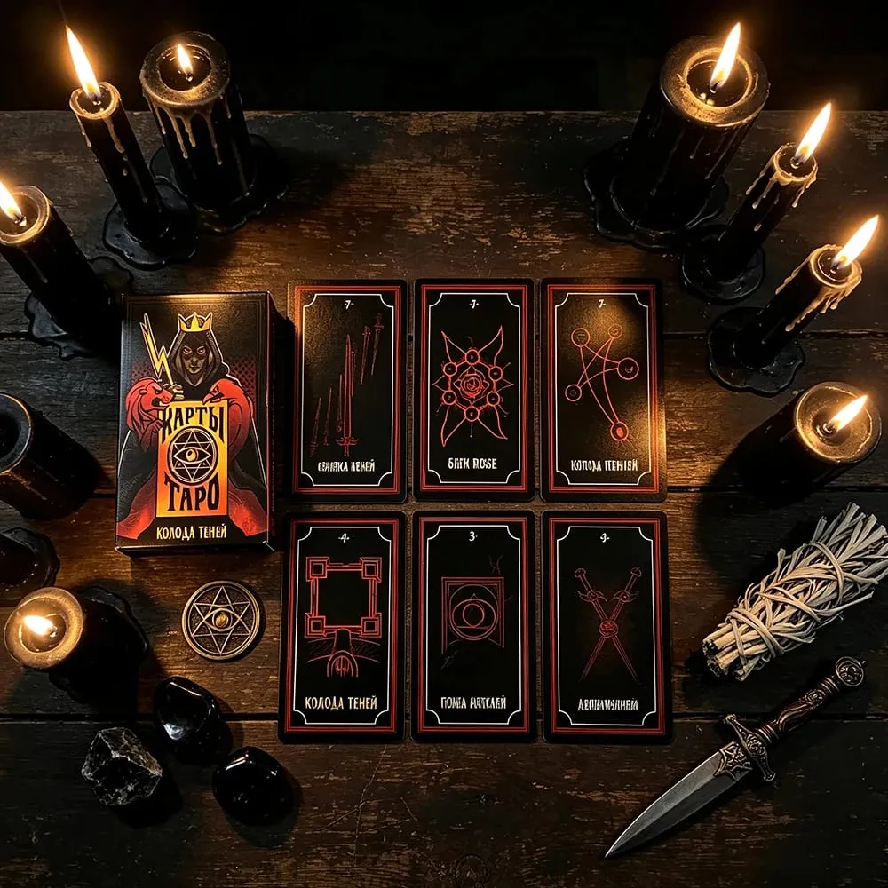 Versione russa Tarocchi Carte A 78 Mazzi Carte Divinazione del Destino Gioco da tavolo Gioco con guida per principianti Regali di Halloween — image 3