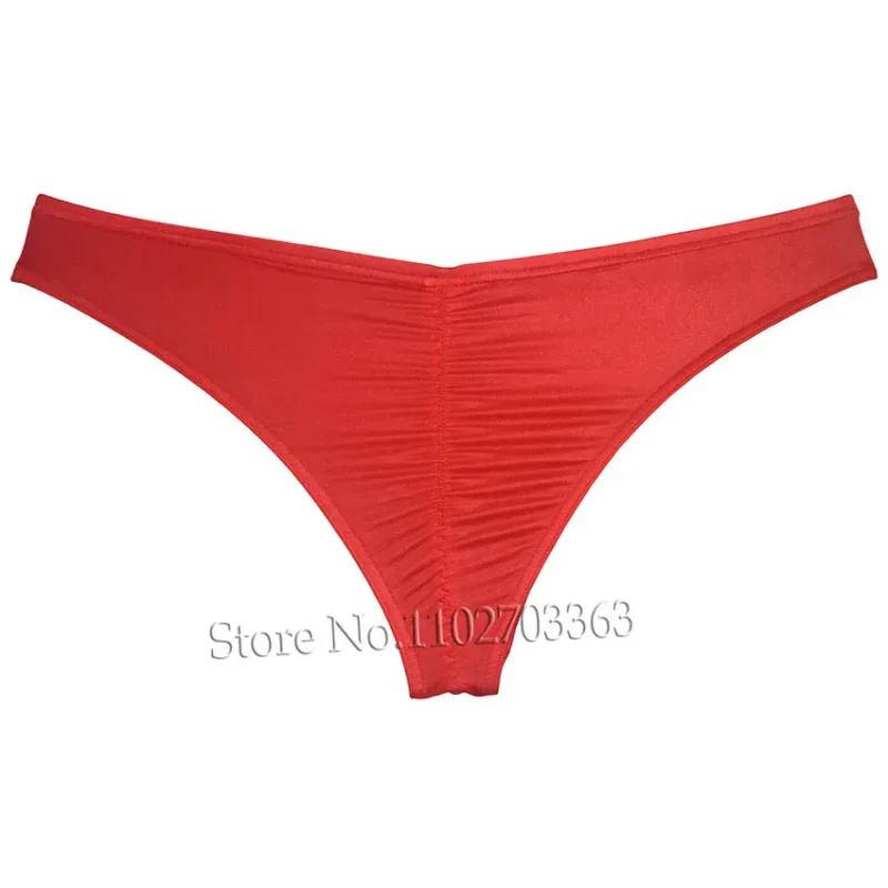Cuecas de biquíni masculinas, cuecas triangulares, franzir as costas, micro cuecas elásticas brilhantes, verão, cintura baixa, praia, sexy, sedoso e suave — image 8